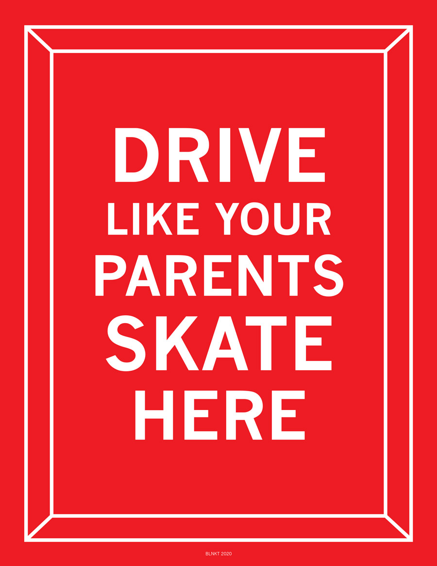 Slow Down Adults Skating Postcard